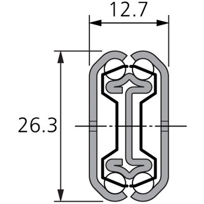 Prowadnica do szuflad do zastosowań przy niewielkich obciążeniach, niski profil, DZ2601